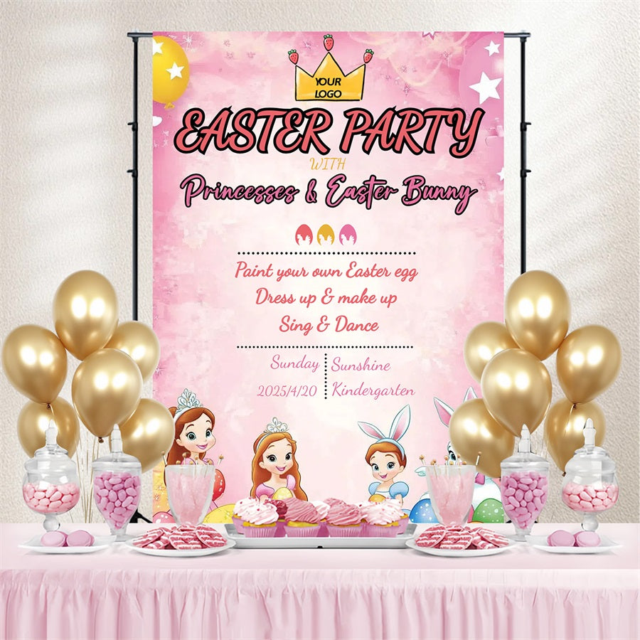 Easter Backdrop Princess Bunny Celebration Custom Backdrop UK CSH3-216