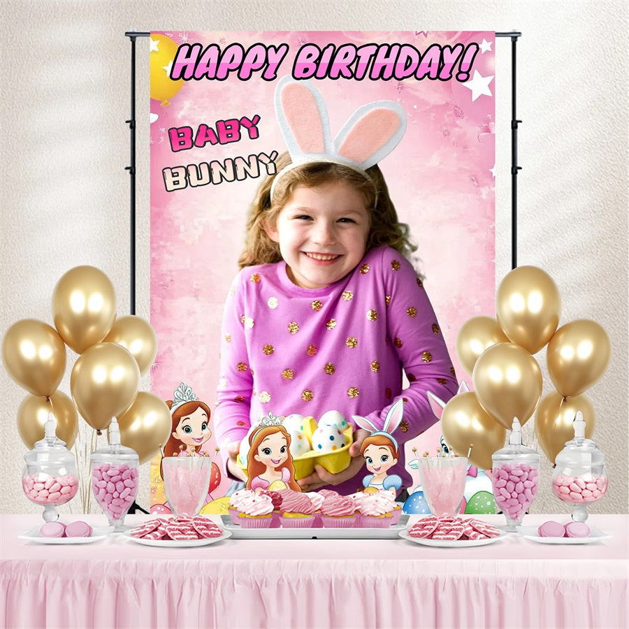Easter Backdrops Sweet Girl Bunny Wonderland Personalized Backdrop UK CSH3-217