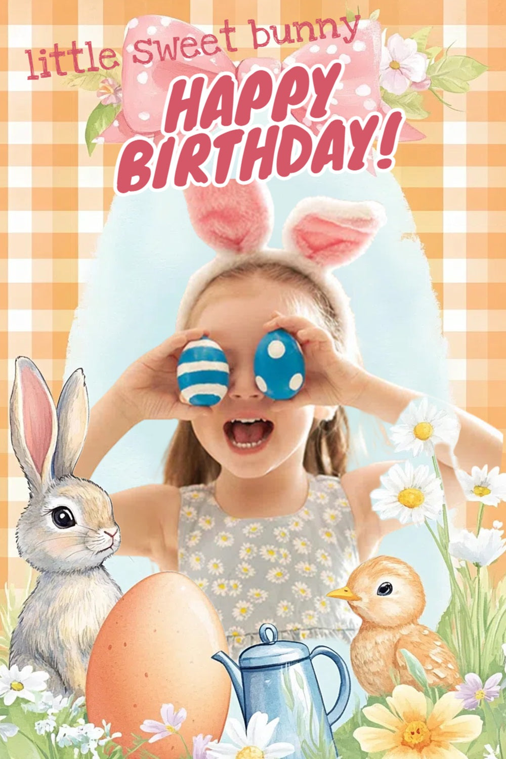 Easter Backdrop Ideas Birthday Bunny Celebration Personalised Backdrop UK CSH3-219