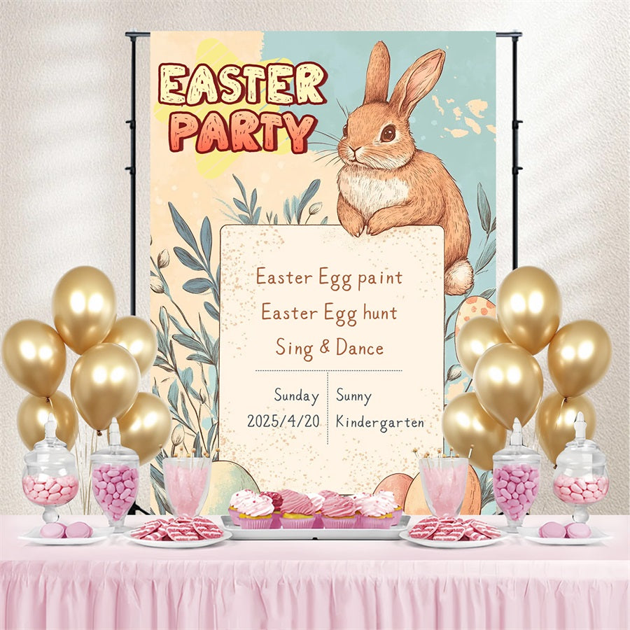 Easter Bunny Backdrop Bunny Egg Party Custom Backdrop UK CSH3-220