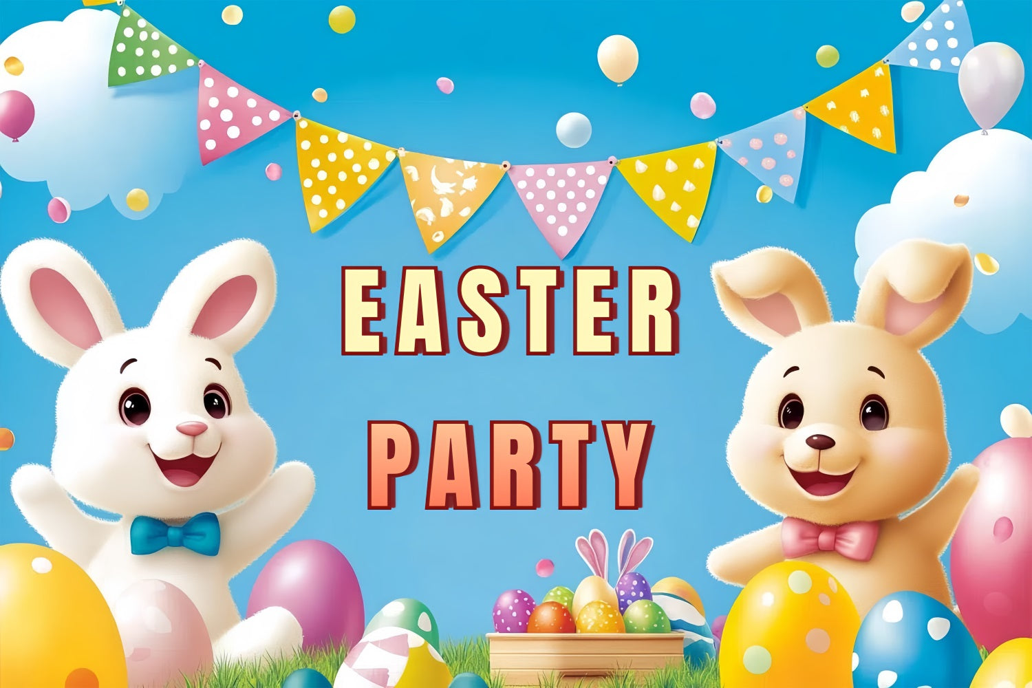 Easter Bunny Backdrops Adorable Bunny Celebration Customized Backdrop UK CSH3-233