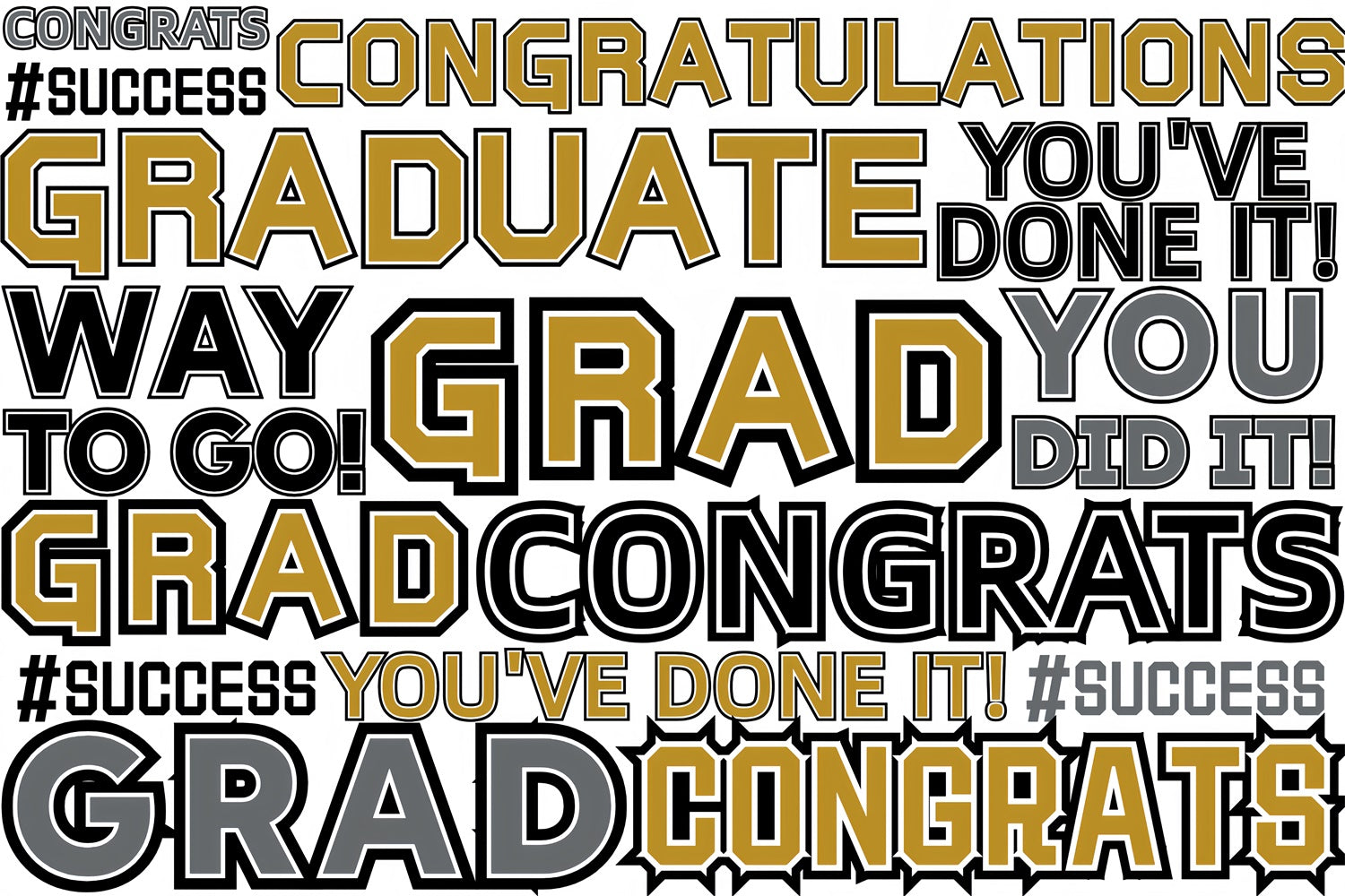 2025 Graduation Backdrop Stylish Letter Art Graduation Party Backdrop UK CSH3-236