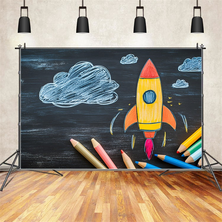 Back To School Backdrop Ideas Space Exploration Sketch Backdrop UK CSH3-24