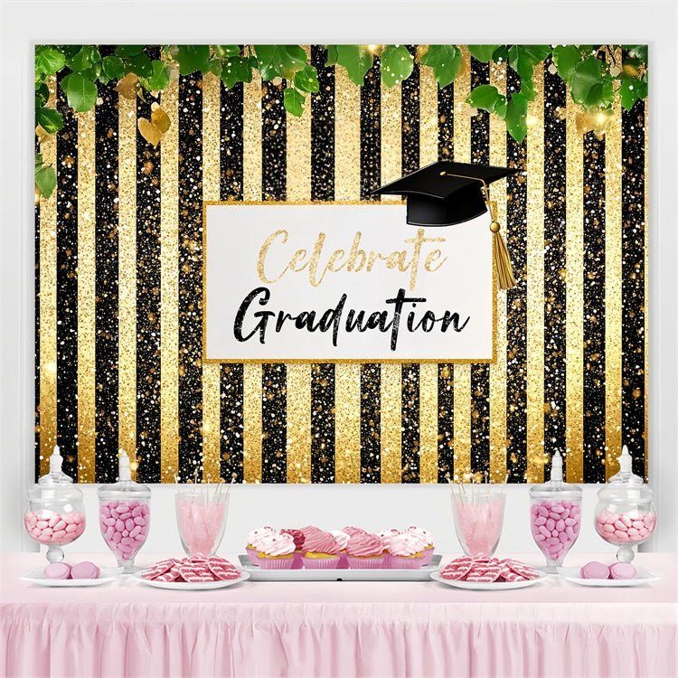 2025 Graduation Backdrop Glitter Stripe Graduation Party Backdrop UK CSH3-250