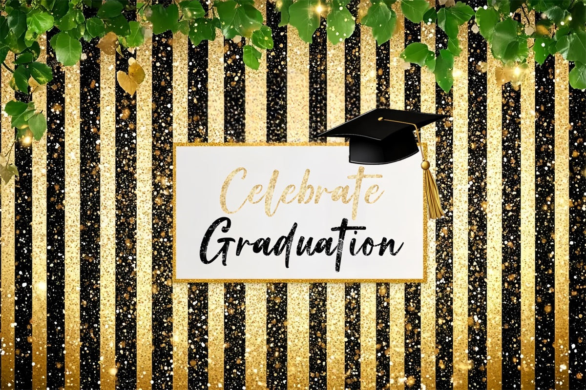 2025 Graduation Backdrop Glitter Stripe Graduation Party Backdrop UK CSH3-250