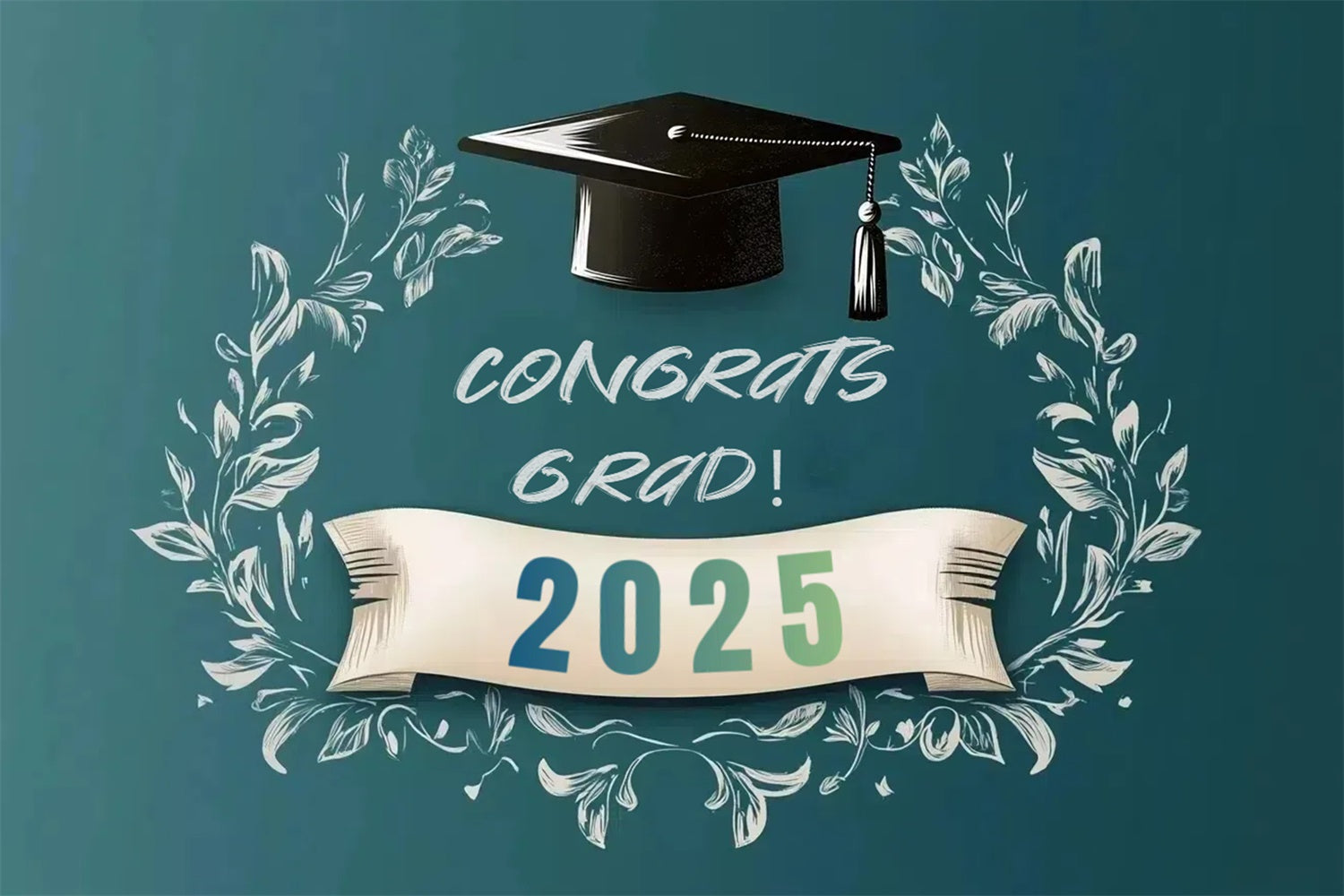 Custom Graduation Photo Backdrop Botanical Frame Graduation Party Backdrop UK CSH3-252