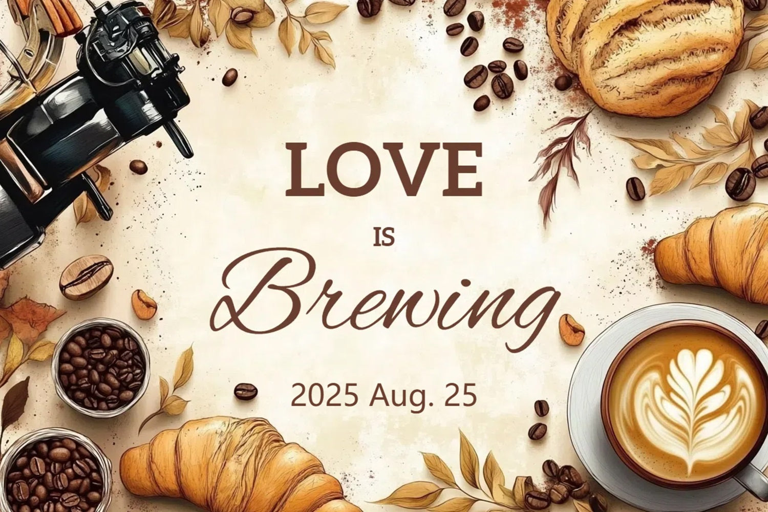 Wedding Backdrop Espresso Croissant Fall Custom Backdrop UK CSH3-271