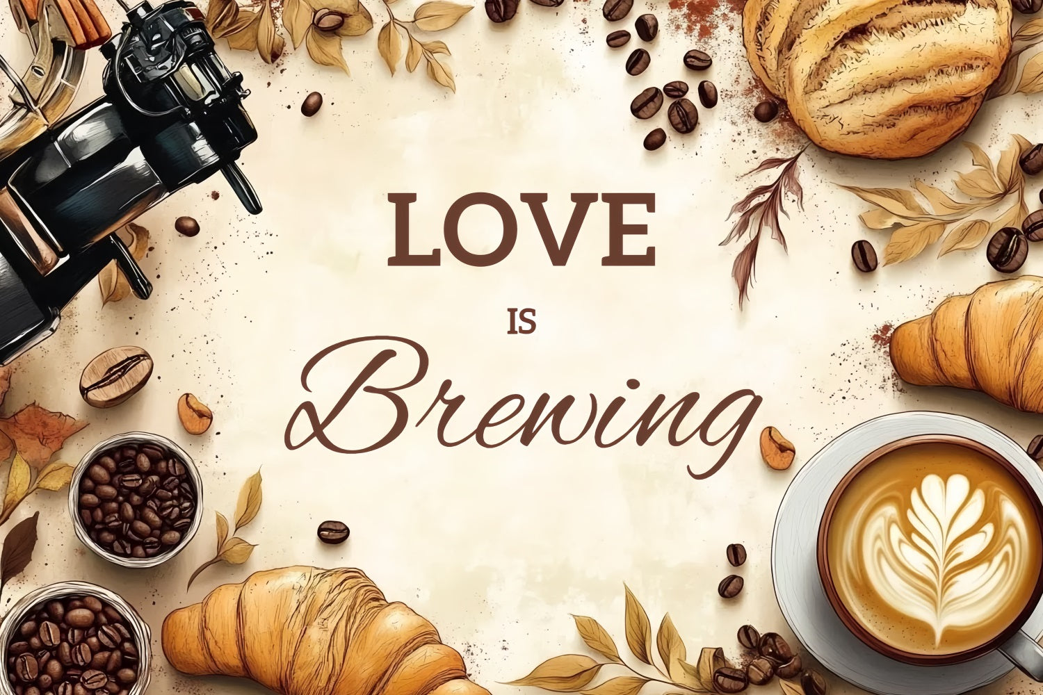 Wedding Backdrop Espresso Croissant Fall Custom Backdrop UK CSH3-271