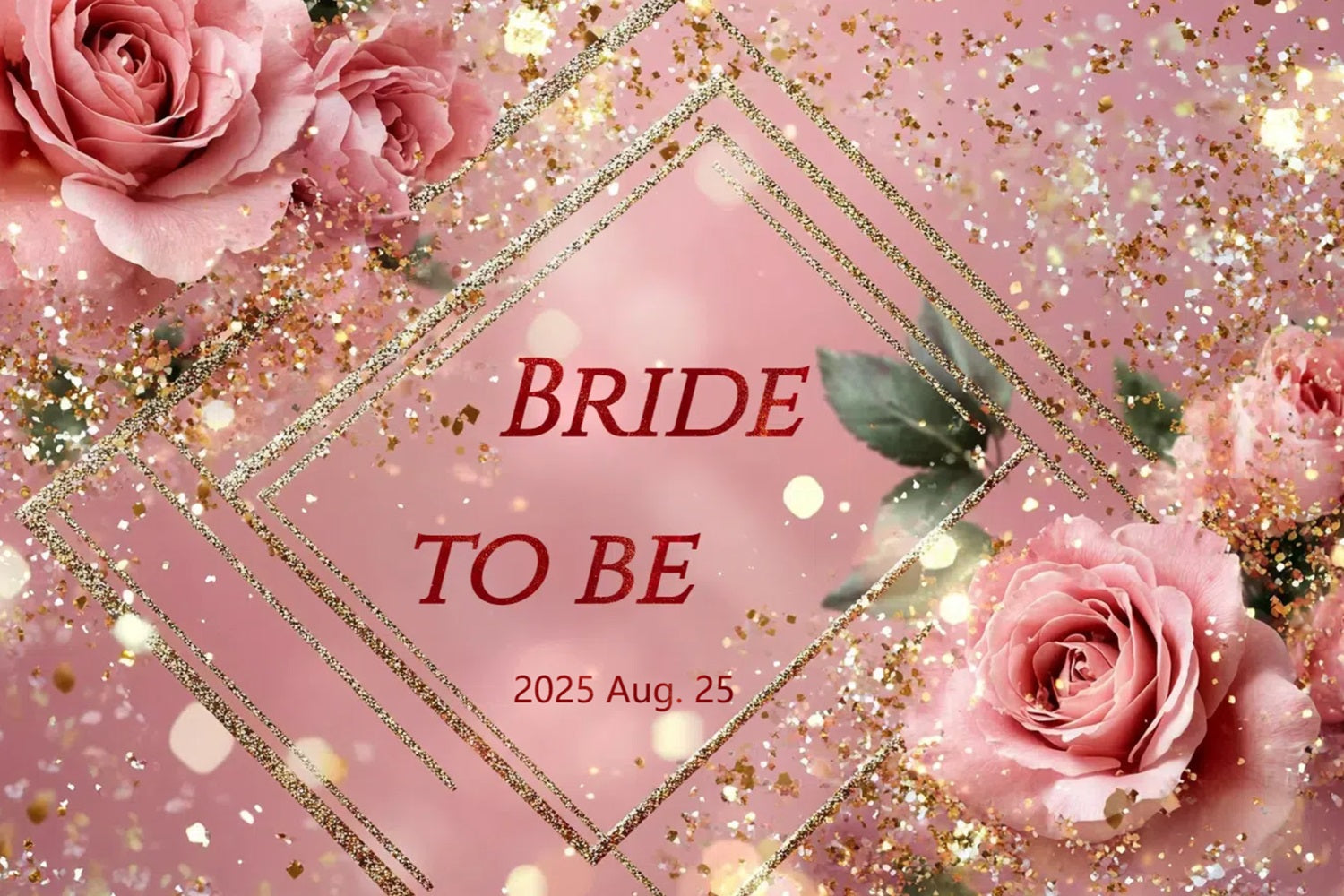 Bridal Shower Backdrop Sparkling Rose Personalized Backdrop UK CSH3-272