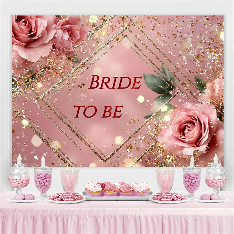 Bridal Shower Backdrop Sparkling Rose Personalized Backdrop UK CSH3-272