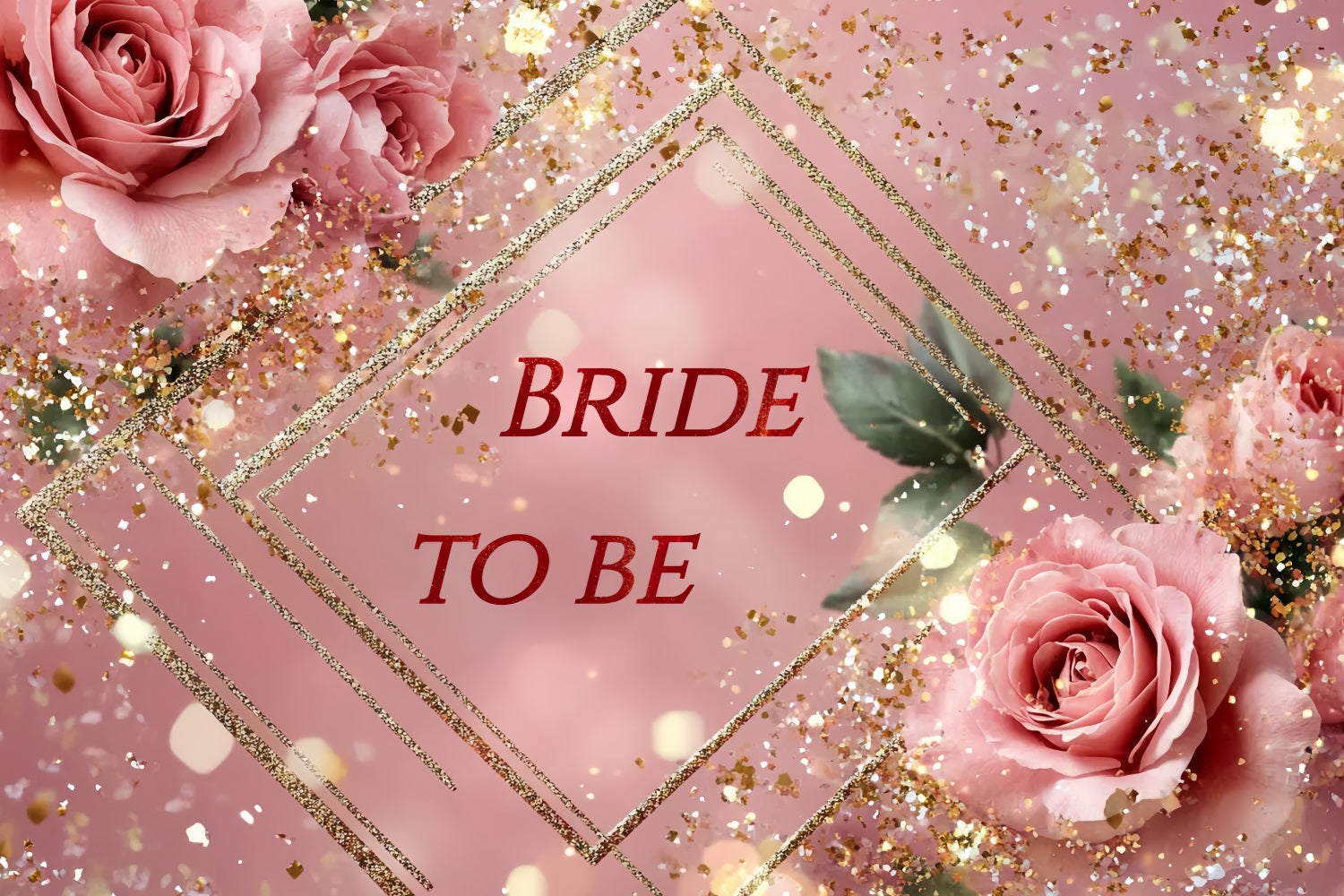 Bridal Shower Backdrop Sparkling Rose Personalized Backdrop UK CSH3-272