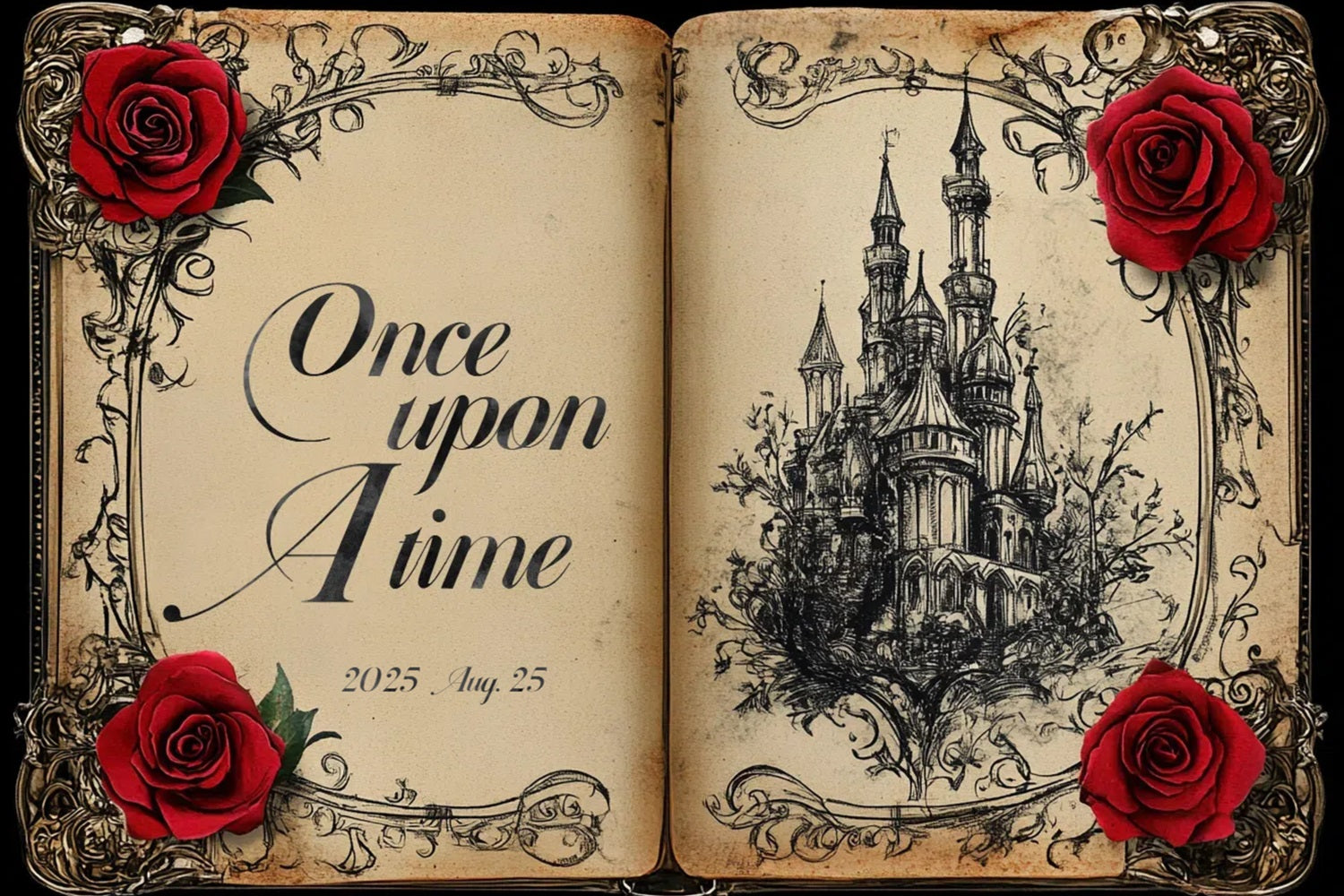 Wedding Backdrop Ideas Storybook Rose Castle Customized Backdrop UK CSH3-273