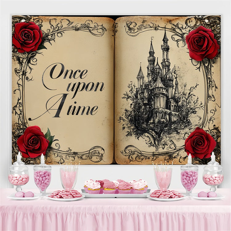 Wedding Backdrop Ideas Storybook Rose Castle Customized Backdrop UK CSH3-273