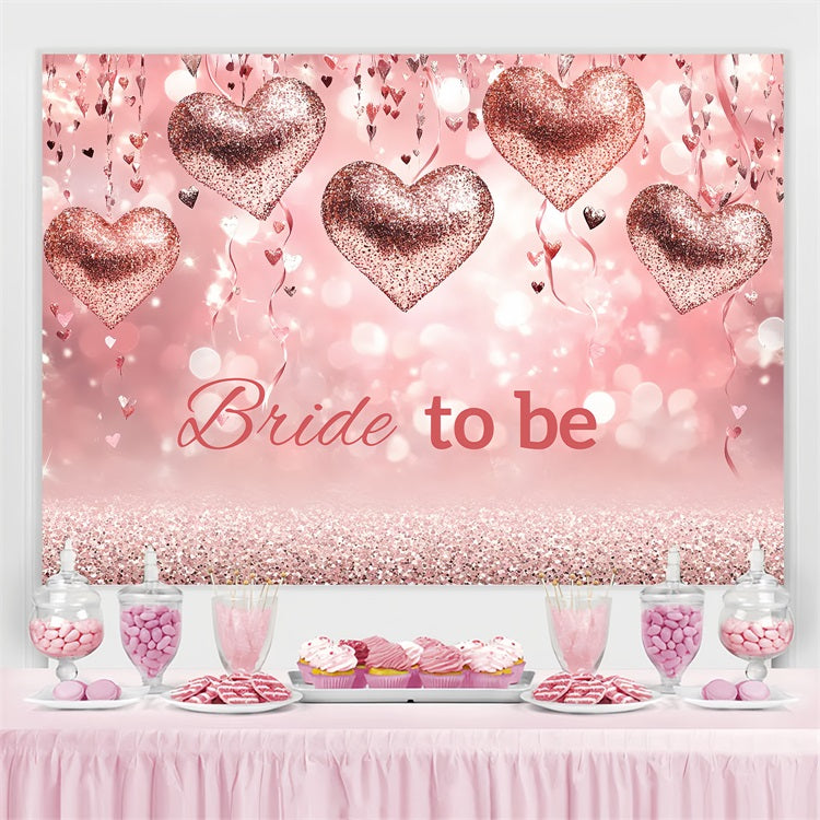 Bridal Shower Backdrops Glitter Hearts Personalised Backdrop UK CSH3-274