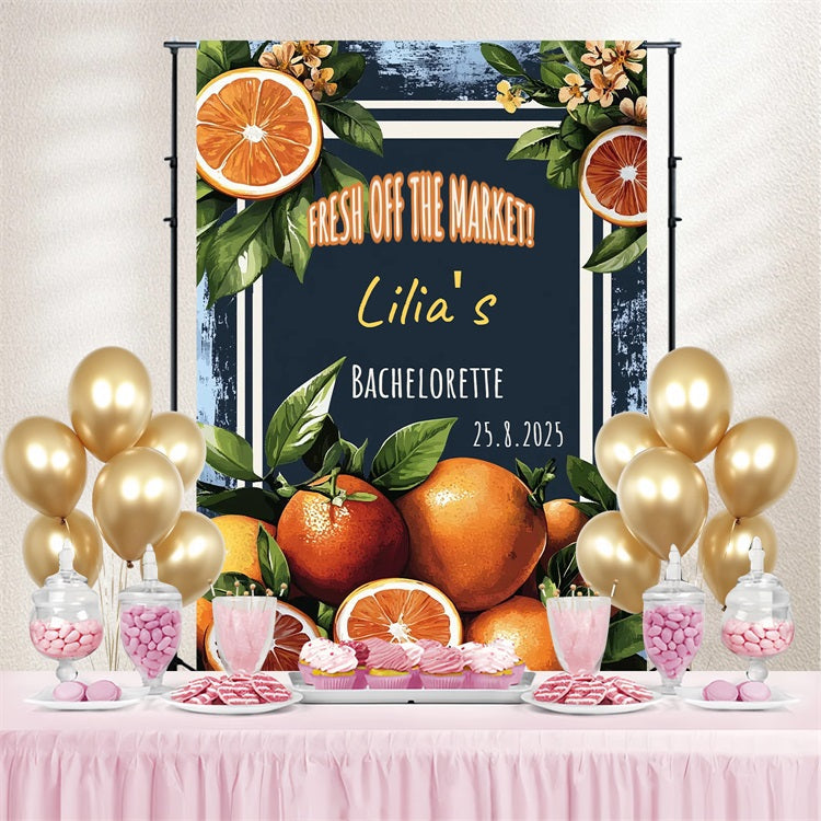 Backdrops For Bridal Shower Orange Bachelorette Bash Personalized Backdrop UK CSH3-295
