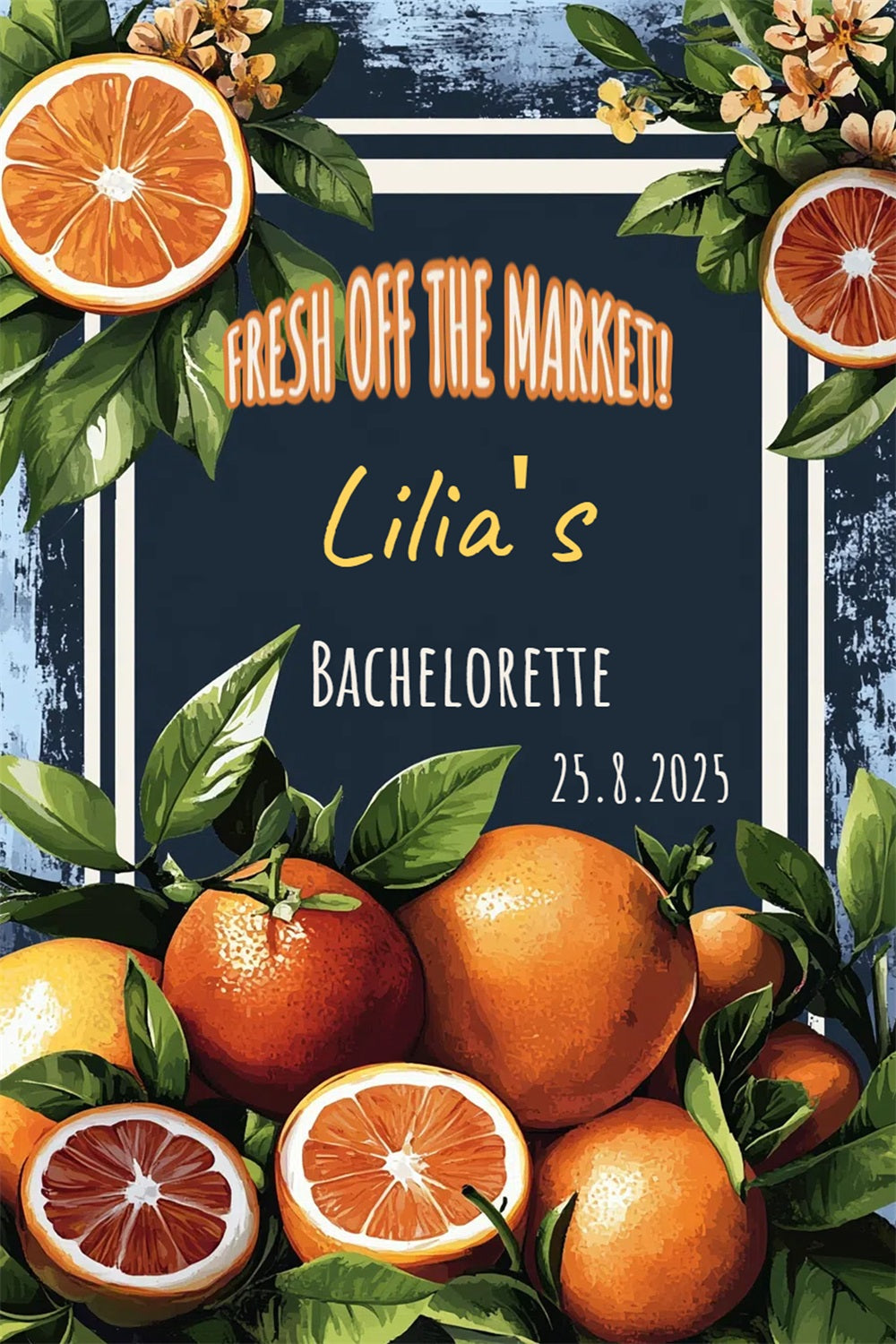 Backdrops For Bridal Shower Orange Bachelorette Bash Personalized Backdrop UK CSH3-295