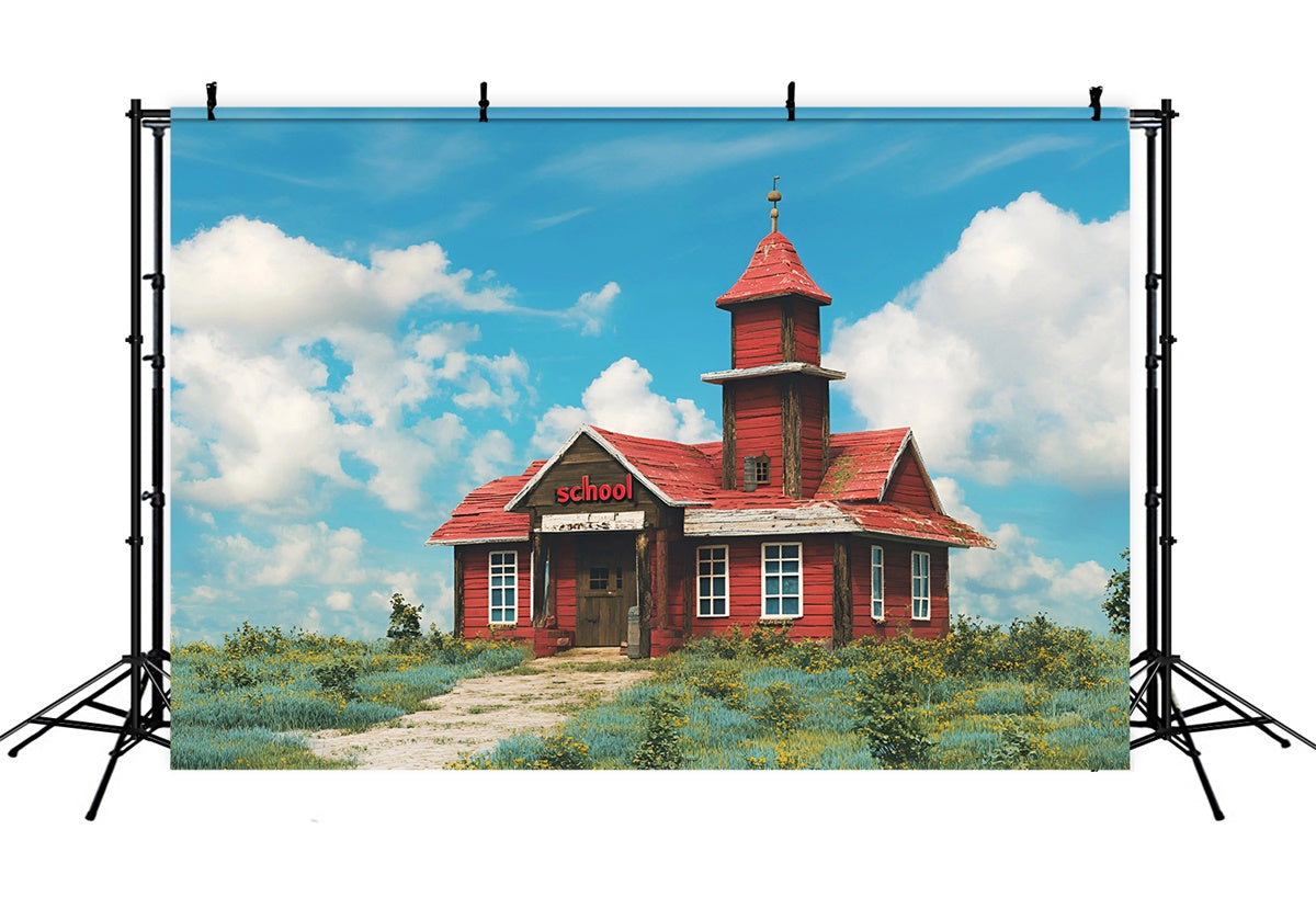 Back To School Backdrop Vintage Country Schoolhouse Backdrop UK CSH3-30