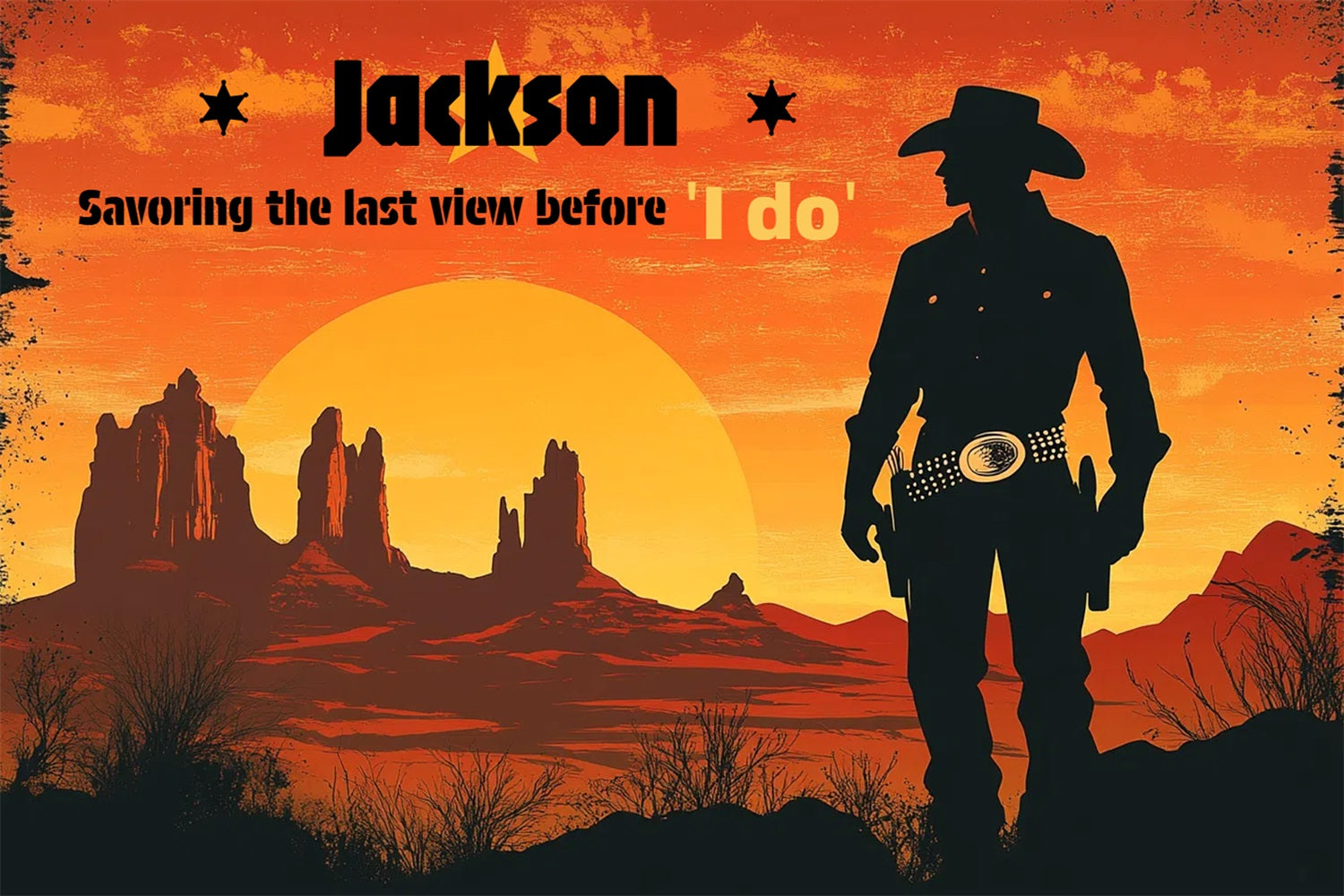 Wedding Photo Backdrop Western Groom Bash Customized Backdrop UK CSH3-300