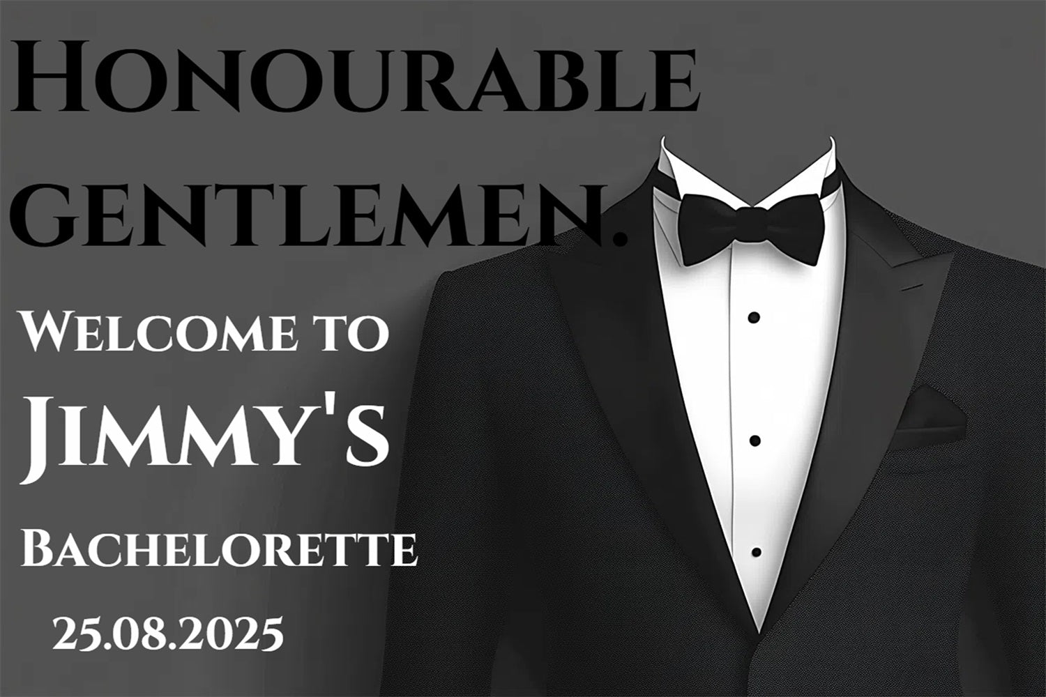 Wedding Photo Backdrops Suit Up Bachelor Personalised Backdrop UK CSH3-301