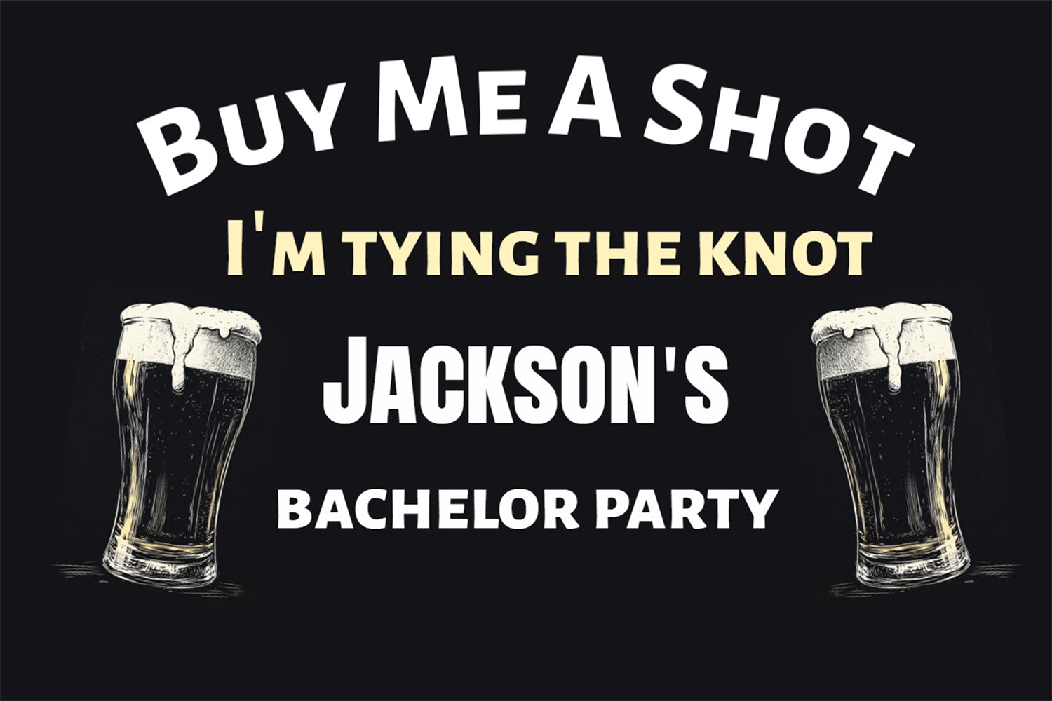 Black Wedding Backdrop Beer Cheers Bash Personalized Backdrop UK CSH3-303