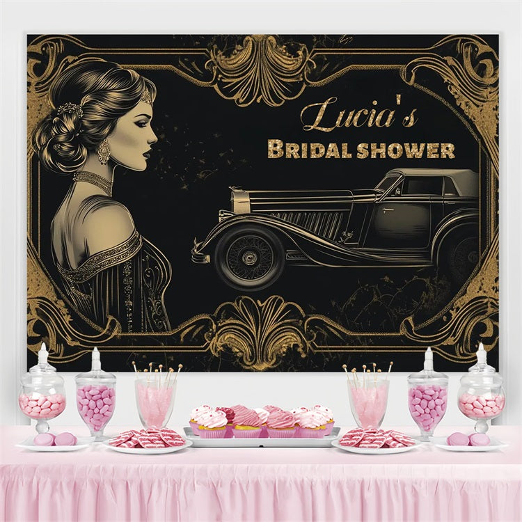 Backdrop For Bridal Shower Royal Vintage Personalised Backdrop UK CSH3-309