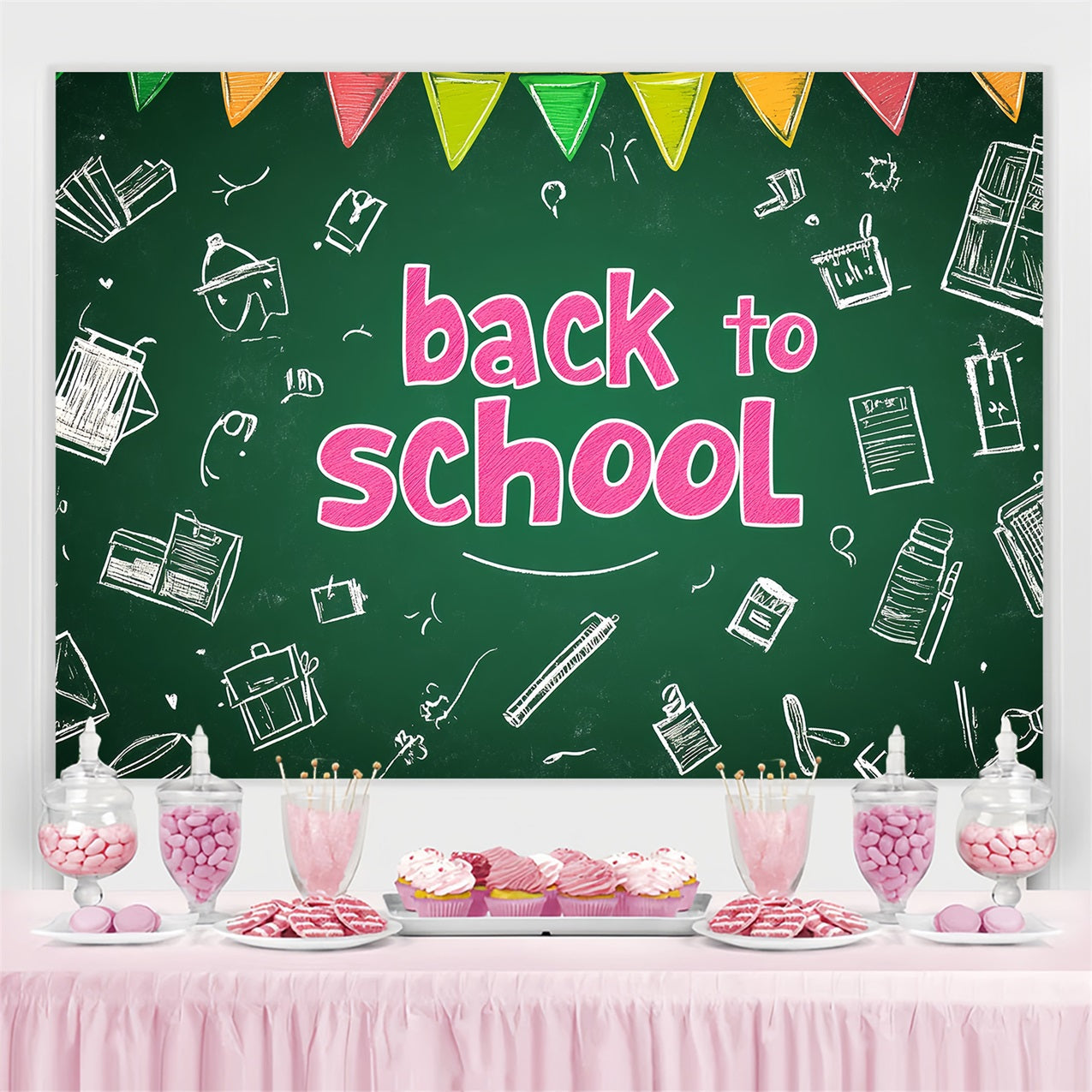 Back To School Backdrop Ideas Classic Green Chalkboard Backdrop UK CSH3-36