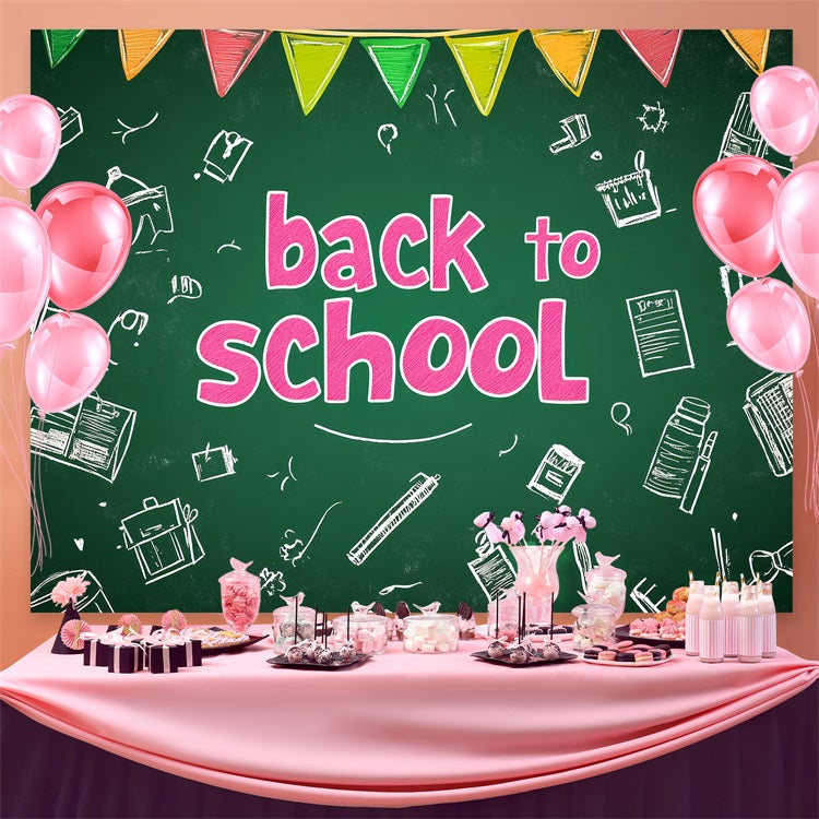 Back To School Backdrop Ideas Classic Green Chalkboard Backdrop UK CSH3-36