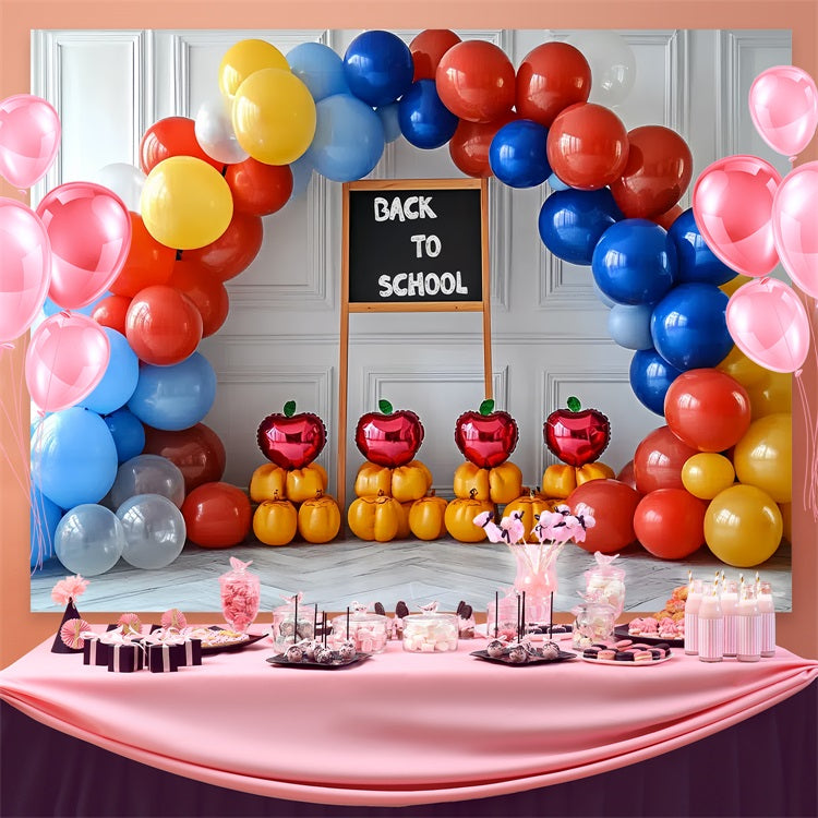 Back To School Photo Backdrop Classroom Balloon Arch Backdrop UK CSH3-37