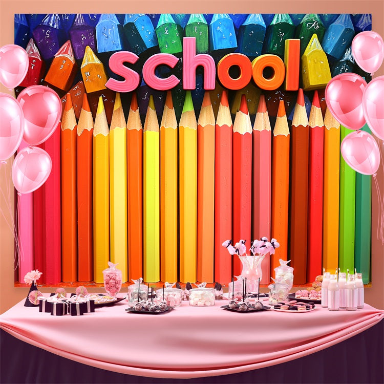 Backdrop For Back To School Art School Pencil Theme Backdrop UK CSH3-44