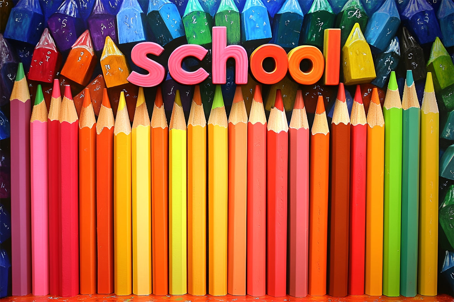 Backdrop For Back To School Art School Pencil Theme Backdrop UK CSH3-44