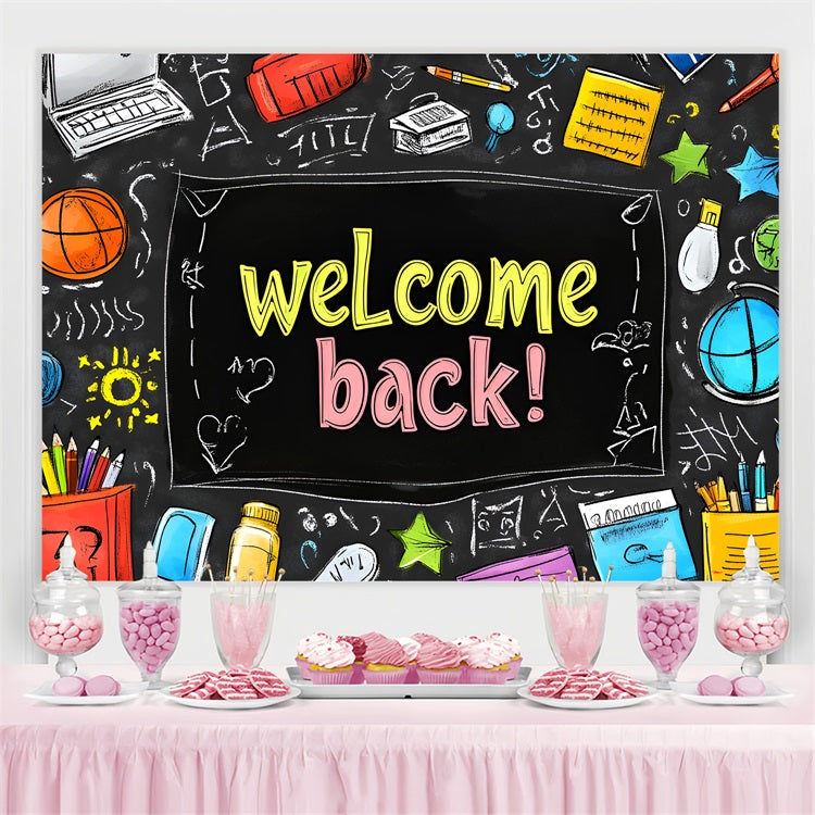 Backdrop Back To School Creative Classroom Blackboard Backdrop UK CSH3-49