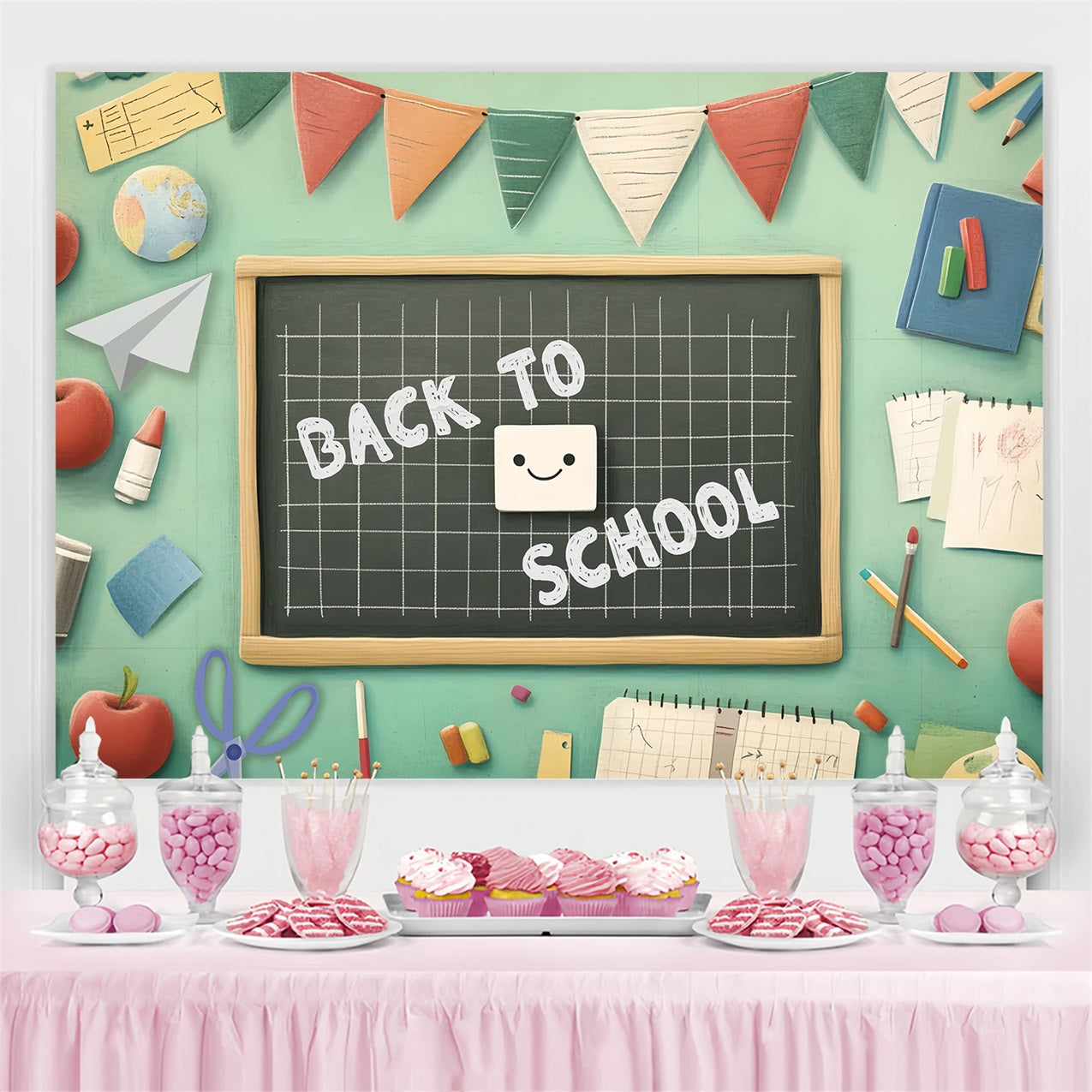 Back To School Backdrop Ideas Chalkboard Classroom Decor Backdrop UK CSH3-56