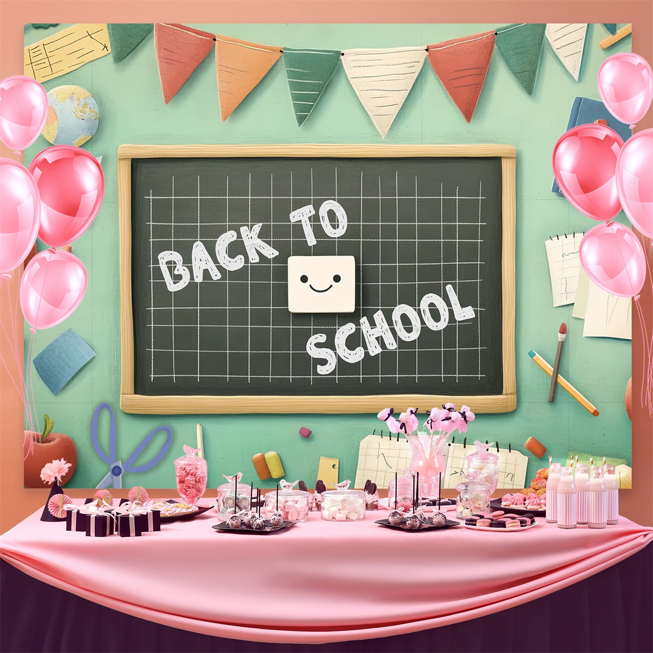Back To School Backdrop Ideas Chalkboard Classroom Decor Backdrop UK CSH3-56