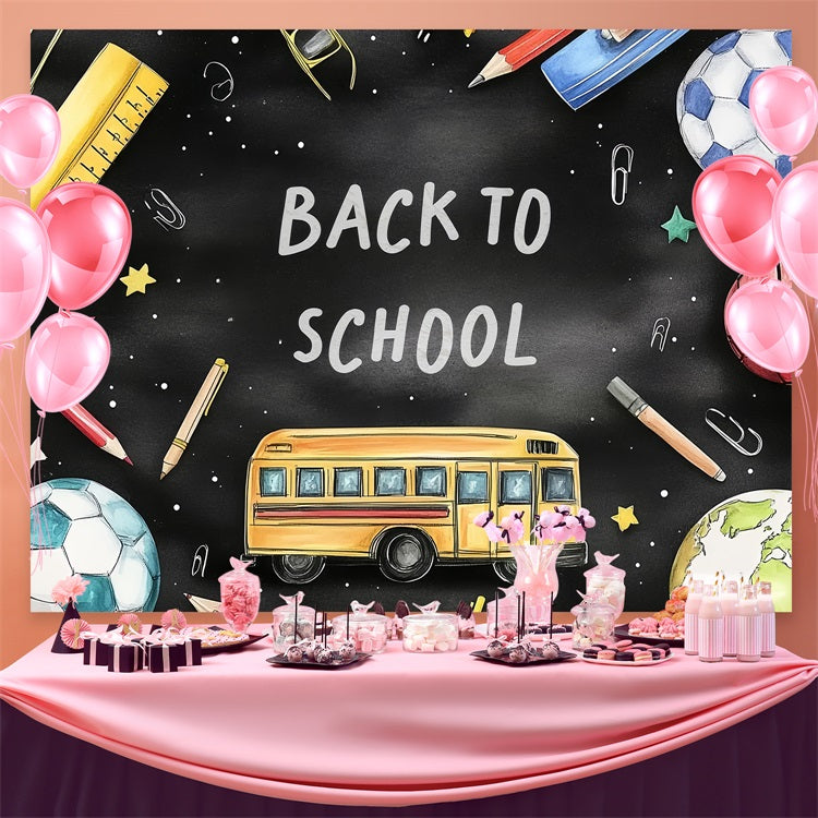 Back To School Photo Backdrop Learning Sports Blackboard Backdrop UK CSH3-62