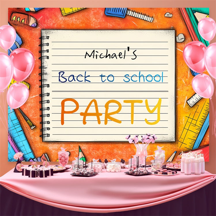 Back To School Backdrops Colorful School Stuff Custom Backdrop UK CSH3-87