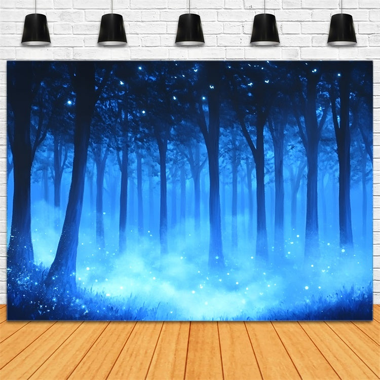 Photography Backdrops Forest Misty Blue Forest Backdrop UK CSH4-101