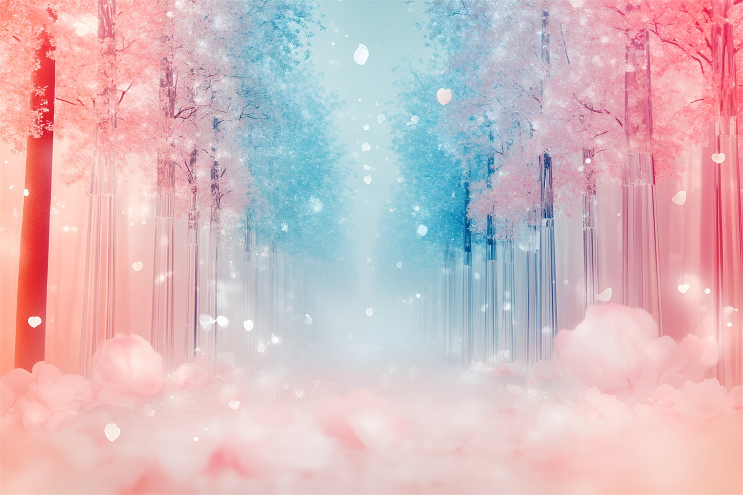 Fantasy Forest Backdrop Dreamy Pathway Falling Petals Backdrop UK CSH4-118