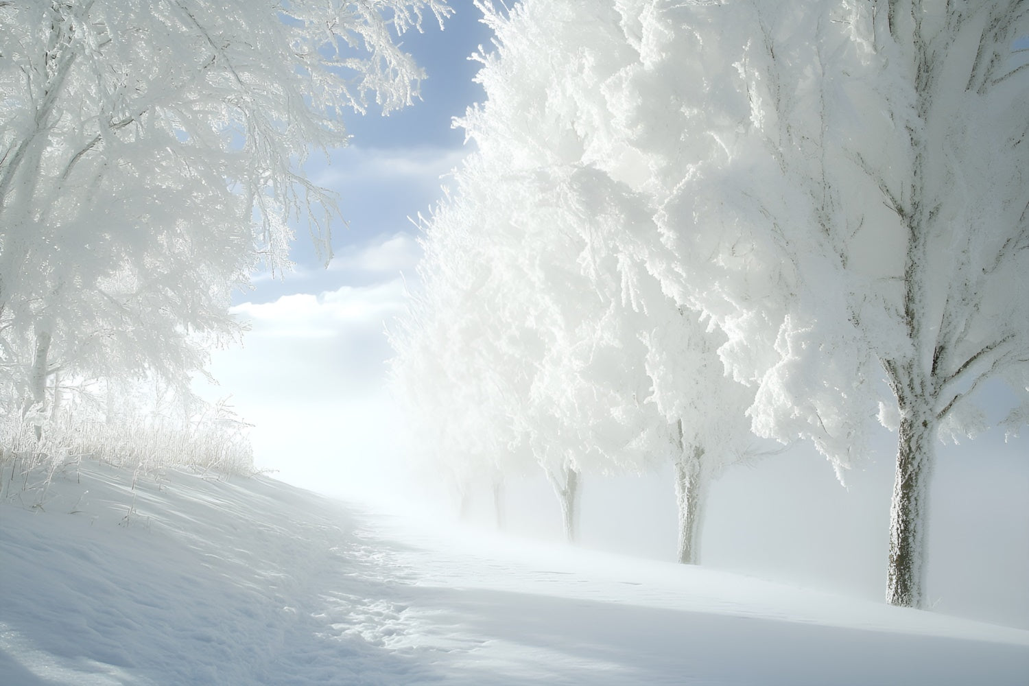 Photography Backdrop Forest Serene White Woods Backdrop UK CSH4-121