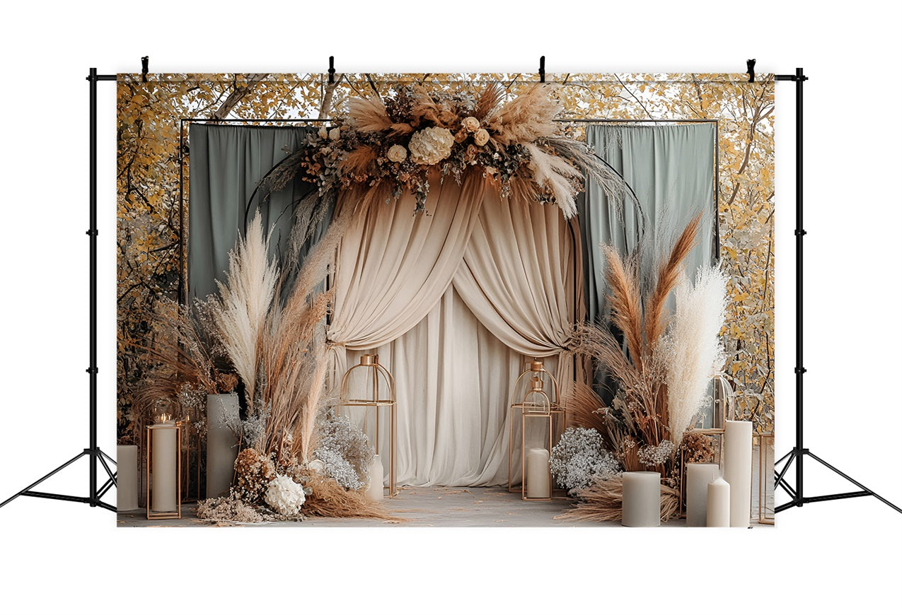 Boho Wedding Backdrop Autumn Romance Floral Backdrop UK CSH4-125