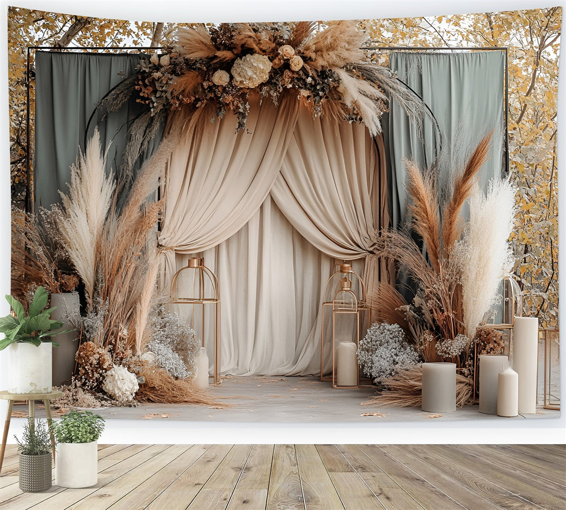 Boho Wedding Backdrop Autumn Romance Floral Backdrop UK CSH4-125
