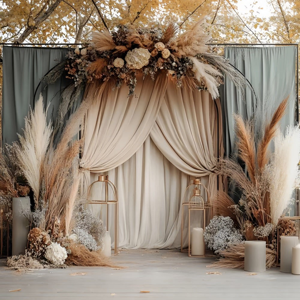 Boho Wedding Backdrop Autumn Romance Floral Backdrop UK CSH4-125