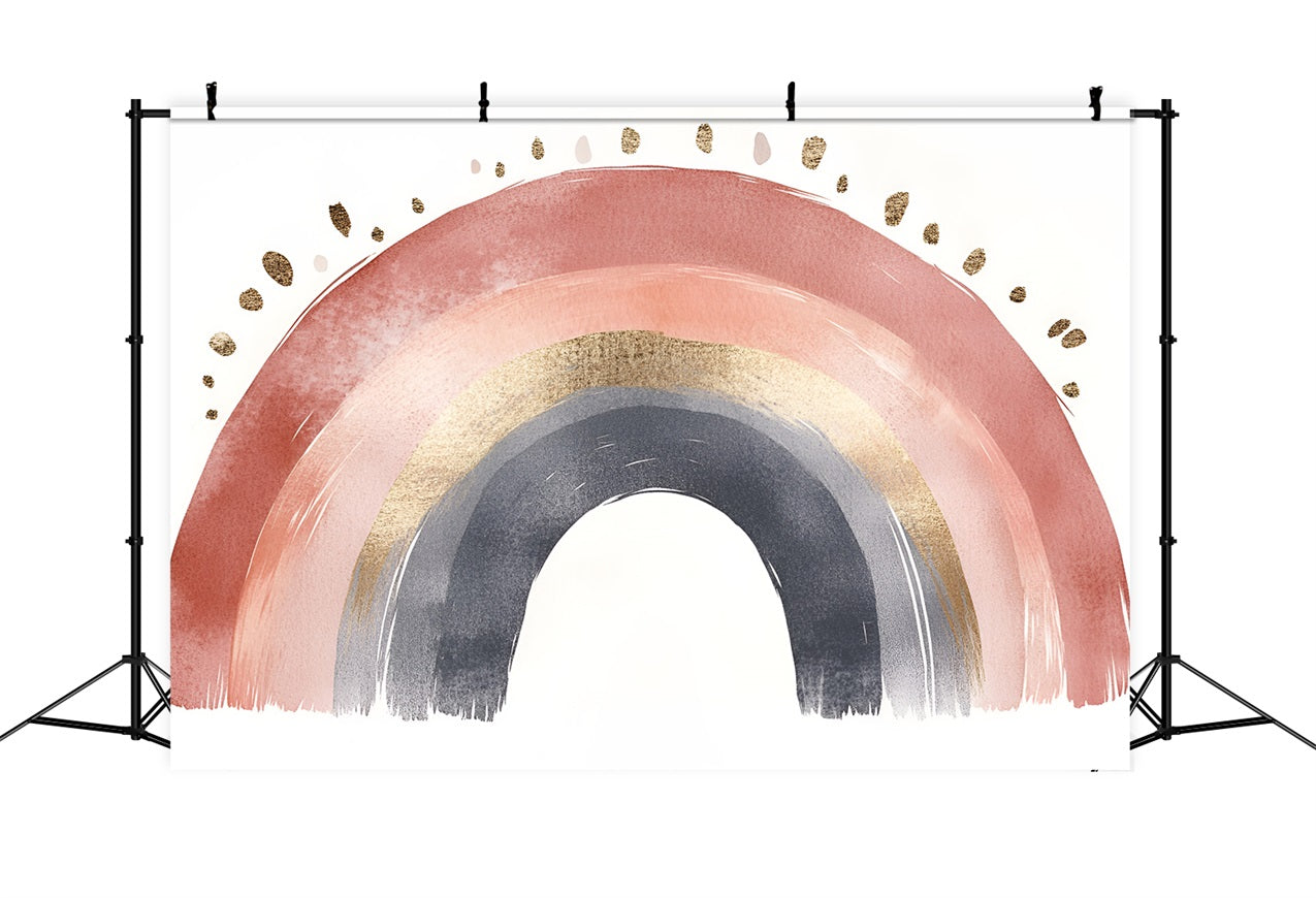 Boho Arch Backdrop Golden Rainbow Arch Backdrop UK CSH4-127