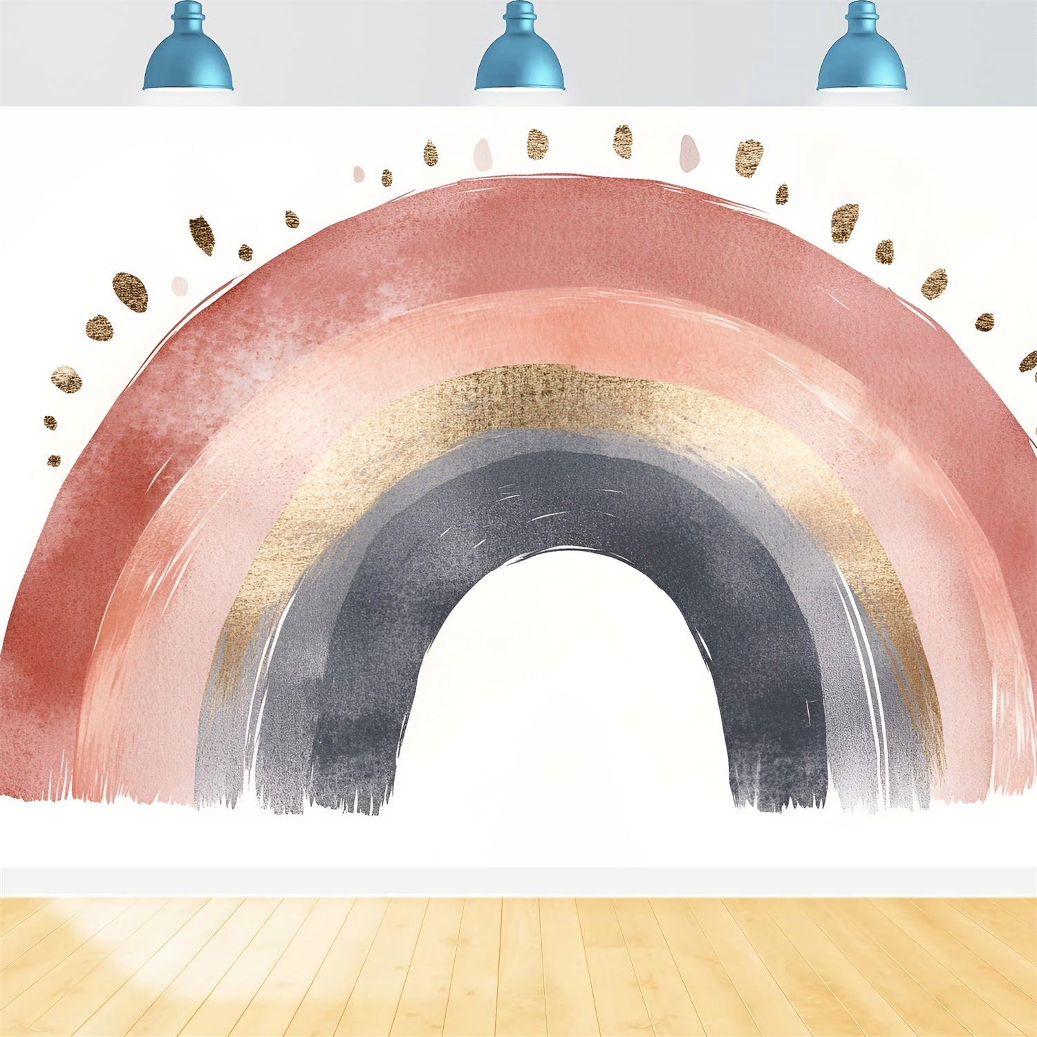 Boho Arch Backdrop Golden Rainbow Arch Backdrop UK CSH4-127