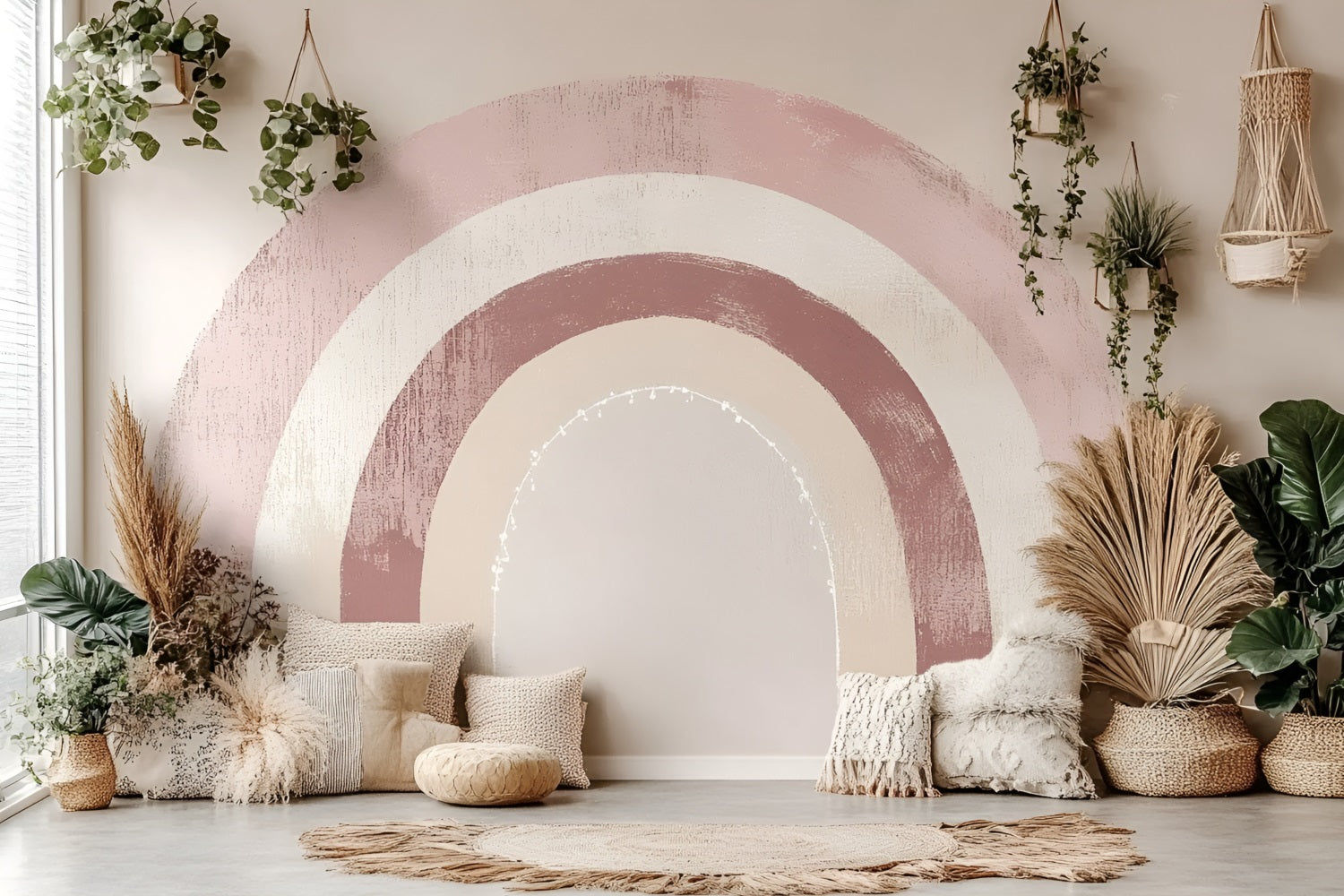 Boho Backdrop Ideas Arched Mural Pampas Backdrop UK CSH4-128