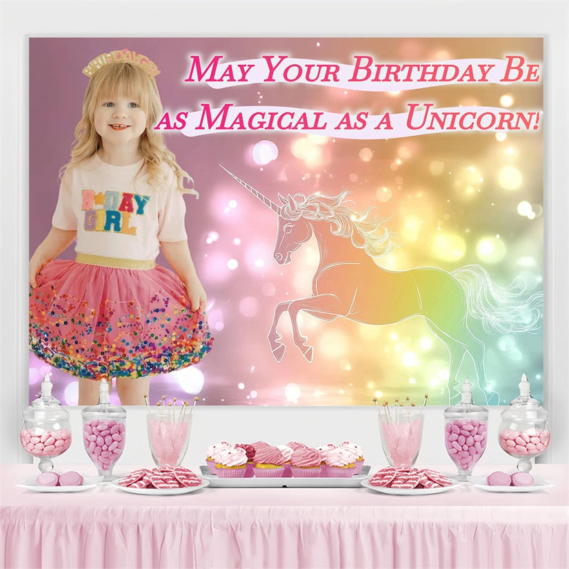 Personalized Backdrop For Birthday Party Magical Unicorn Backdrop UK CSH4-13