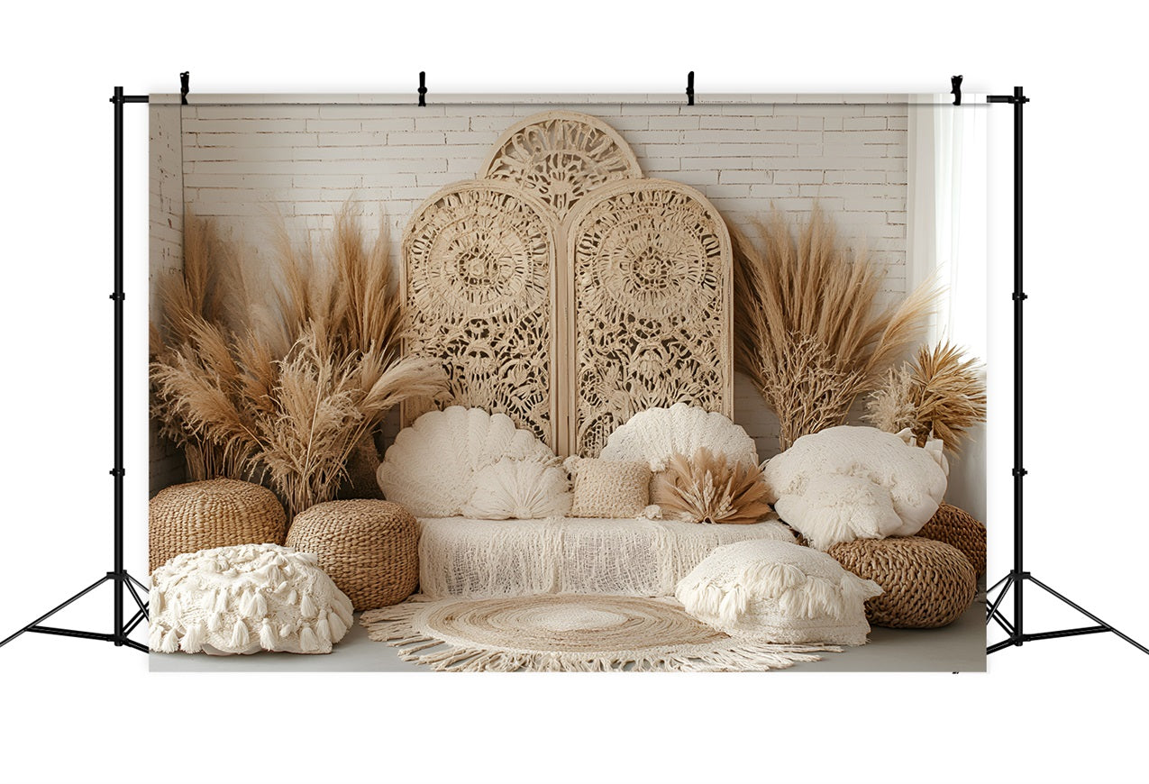 Boho Photo Backdrop Macrame Pampas Decor Backdrop UK CSH4-130
