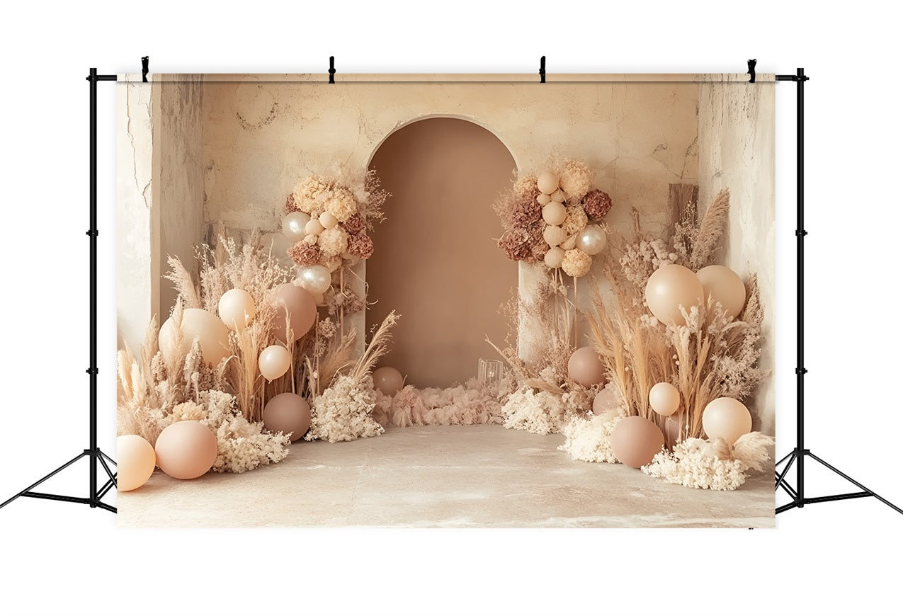 Boho Arch Backdrop Hydrangea Arch Balloon Backdrop UK CSH4-149