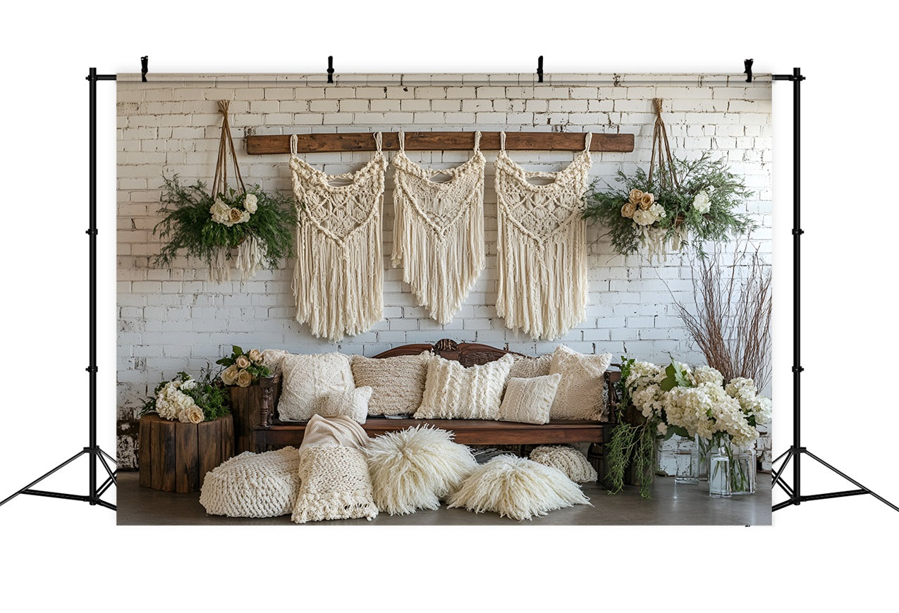 Boho Backdrop Ideas Macrame Flower Hanging Backdrop UK CSH4-152