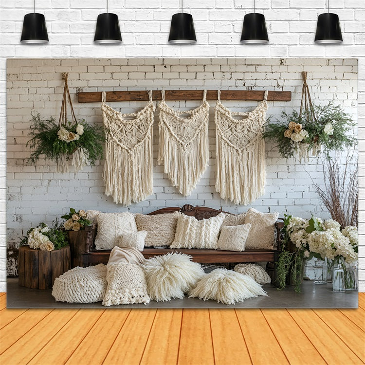Boho Backdrop Ideas Macrame Flower Hanging Backdrop UK CSH4-152