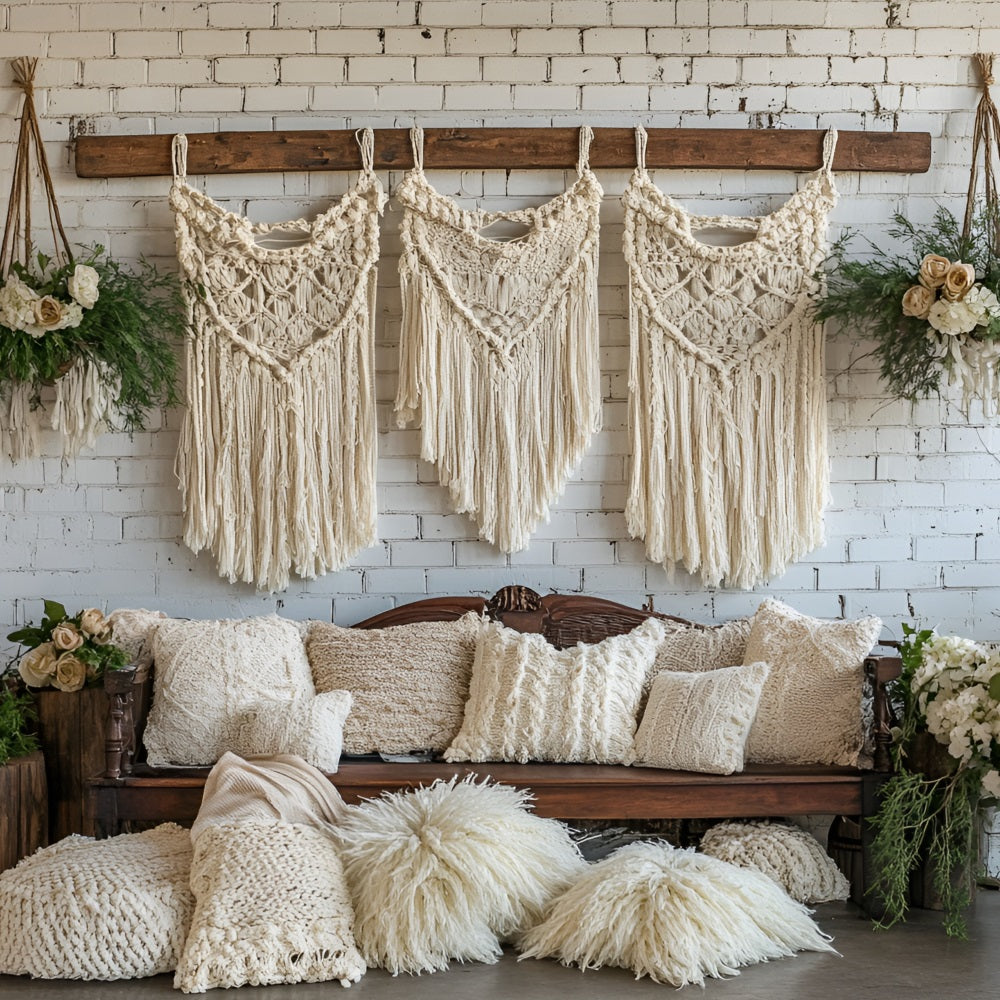 Boho Backdrop Ideas Macrame Flower Hanging Backdrop UK CSH4-152